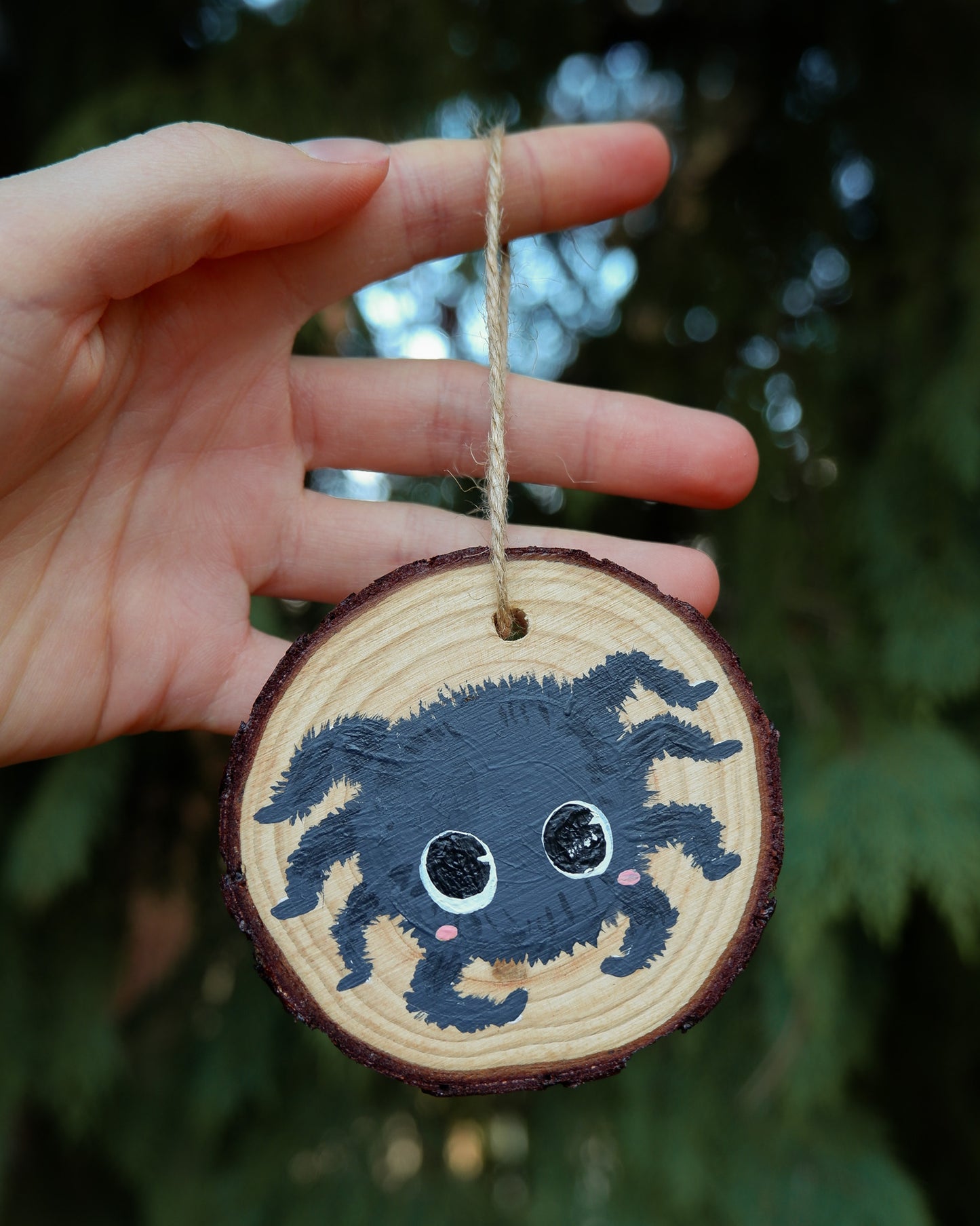 Jumping Spider Ornament - Hand-Painted Ornament