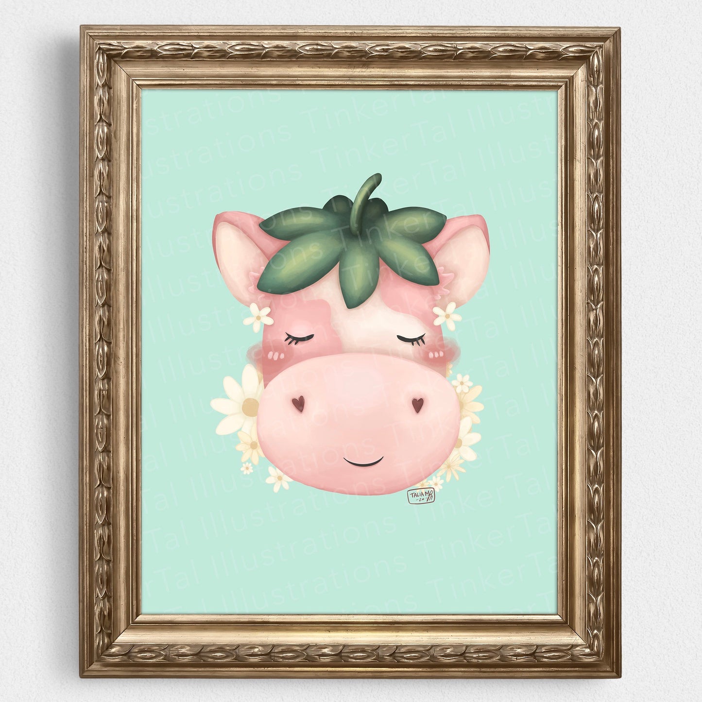 'Strawberry Cow' Art Print