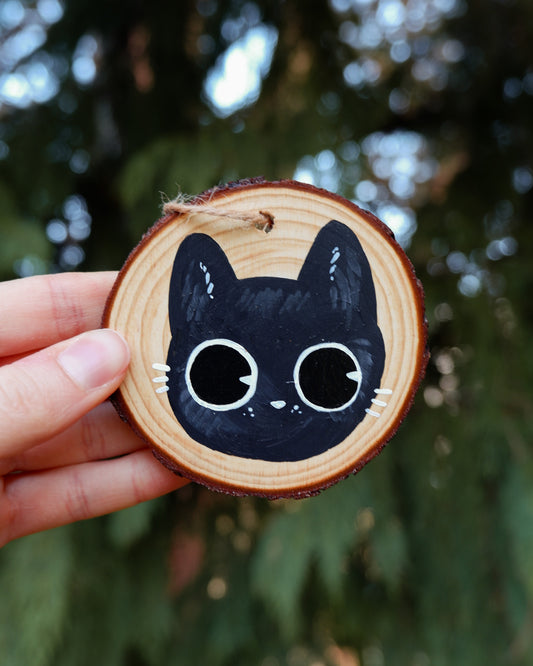 Black Cat Ornament - Hand-Painted Ornament