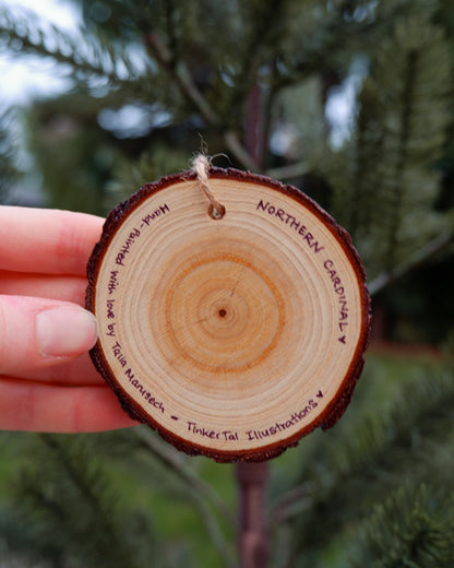 Red Northern Cardinal Ornaments - Hand-Painted Ornaments