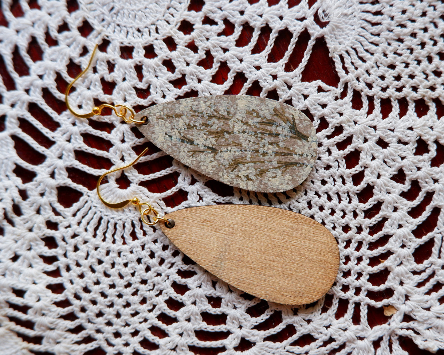 Hand-Painted Earrings - Baby's Breath (Gypsophila), White