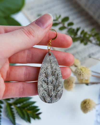 Hand-Painted Earrings - Baby's Breath (Gypsophila), White