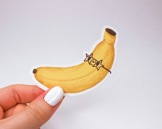 Handmade Rockstar Banana Sticker