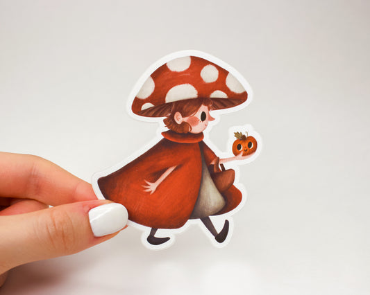 Handmade Mushroom Girl Sticker