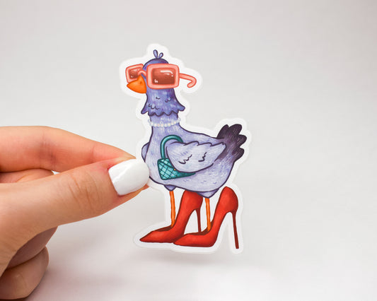 Handmade Posh Pigeon Sticker