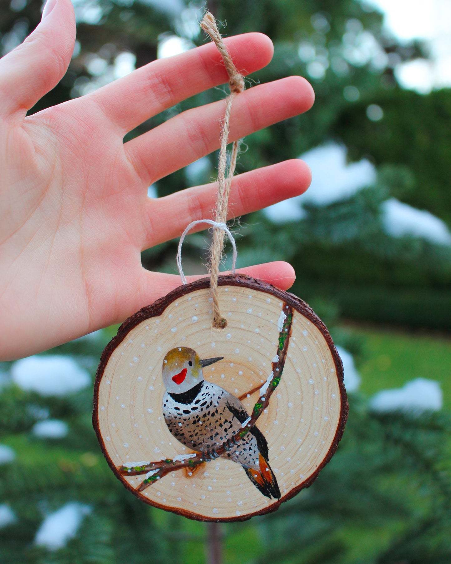 Woodpecker Ornaments- Hand-Painted Ornament