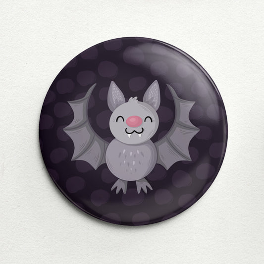 Happy Bat Handmade Button Pin