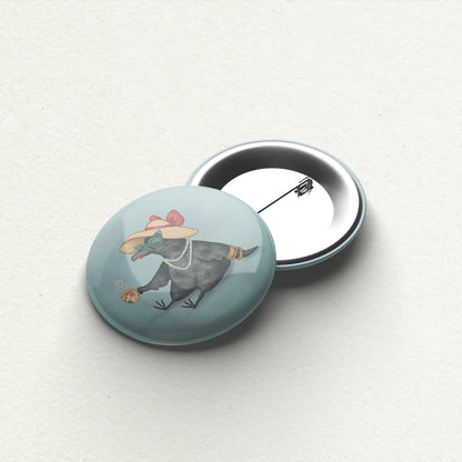 Fancy Crow Handmade Button Pin