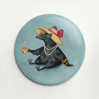 Fancy Crow Handmade Button Pin