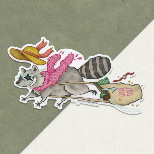 Eccentric Raccoon Sticker - Vinyl Sticker