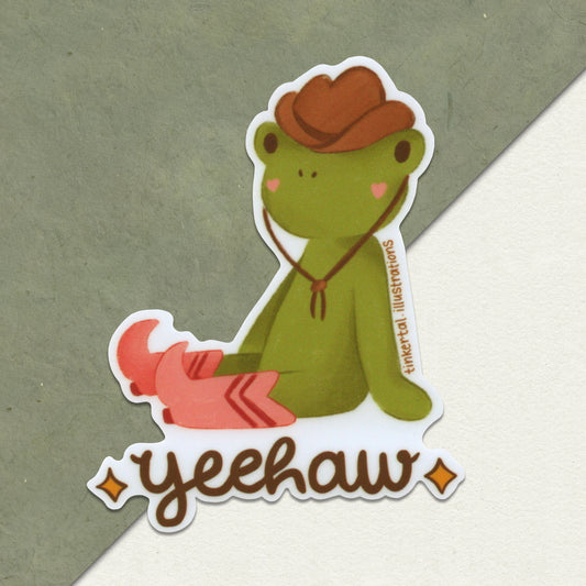 "Yeehaw" Cowboy Frog - Vinyl Sticker