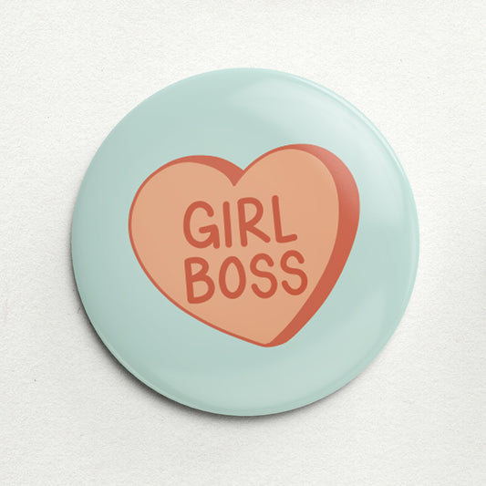 Girl Boss Handmade Button Pin