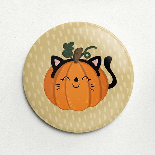 Cat Costume Pumpkin Handmade Button Pin