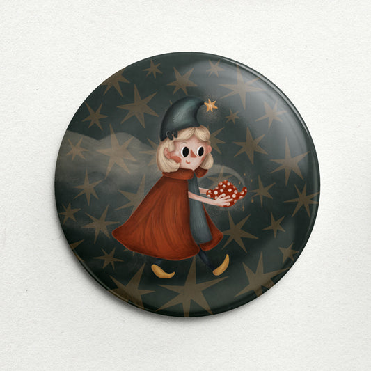 Tea Pot Magician Handmade Button Pin